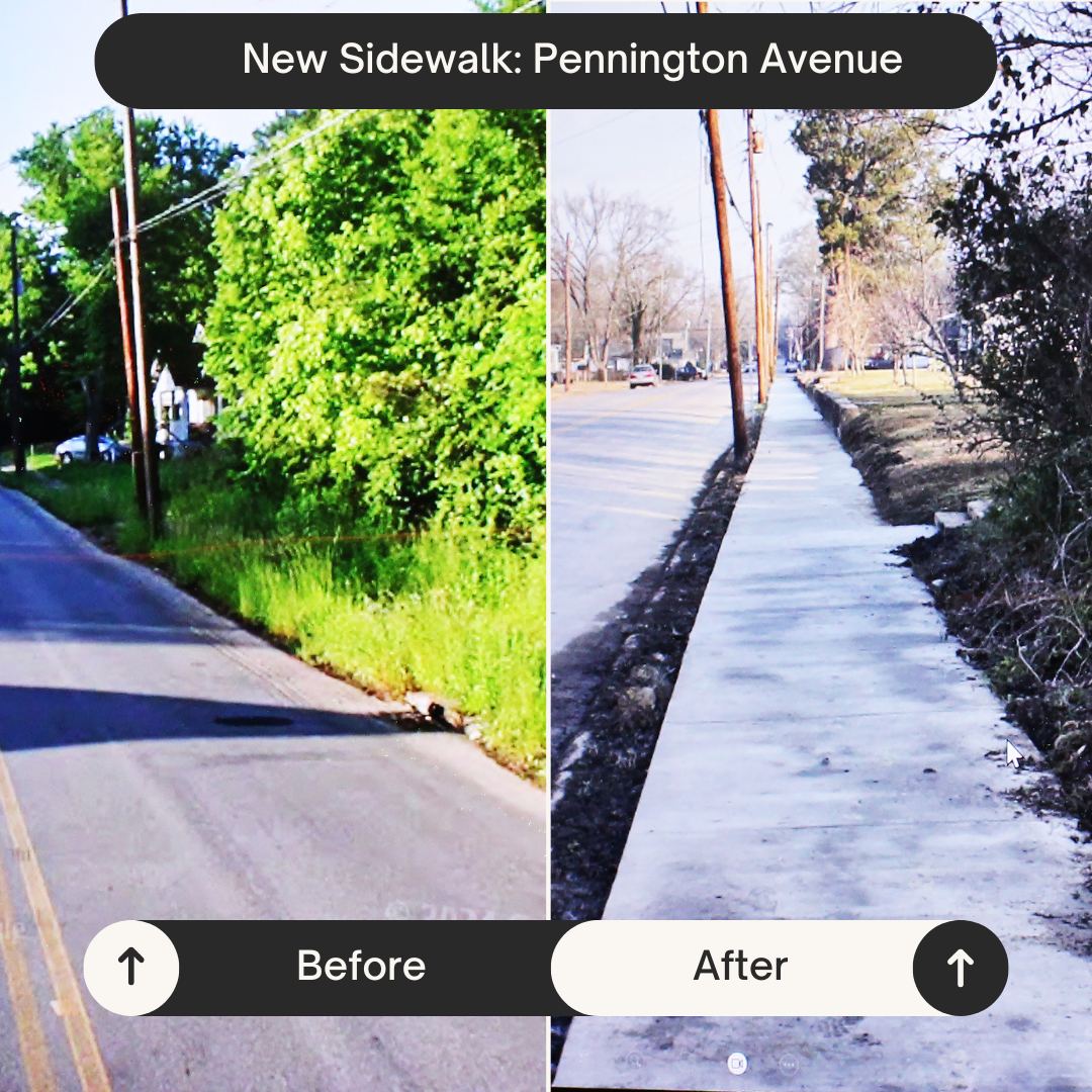 before after sidewalk post pennington ave